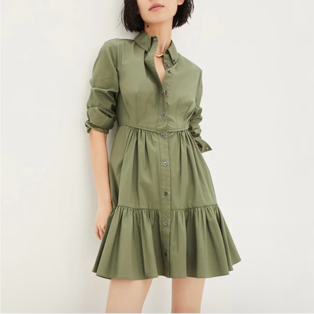 Veronica Beard Delbie dress stone army green size 2